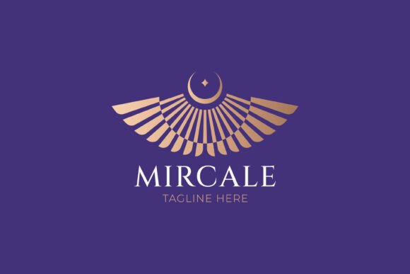Abstract Crescent Moon Light Wings Logo: A Versatile Graphic Design Asset for Sellers