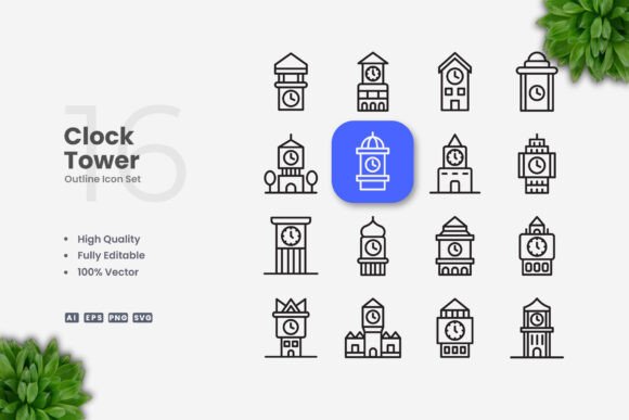 Clock Tower Icons Graphics Review