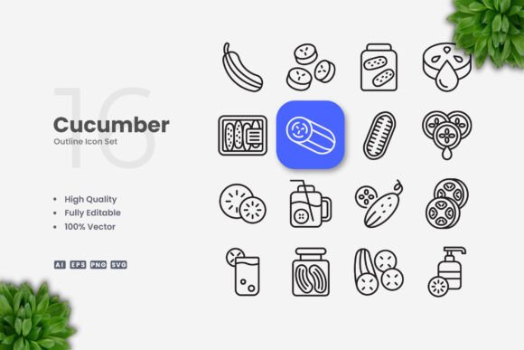 Cucumber Icons: Fresh Graphics for Modern Blog Design