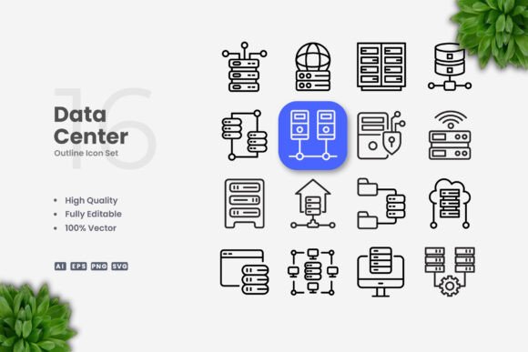 Data Center Icons: Graphics and Icons for Modern Branding