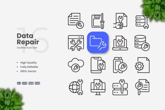 Data Repair Icons Graphics and Icons Review