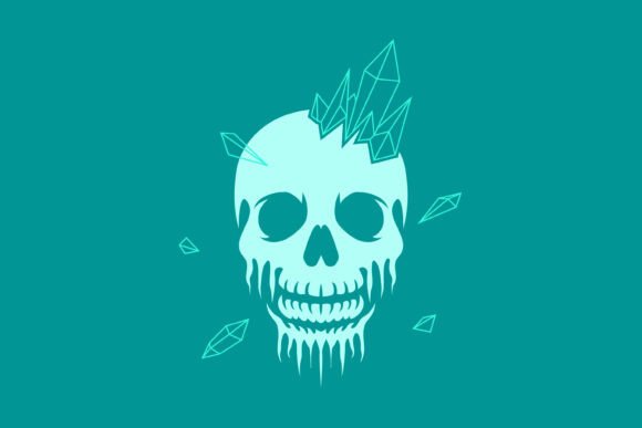 Death and Cold Skull Freeze Illustration Graphics Logo Templates