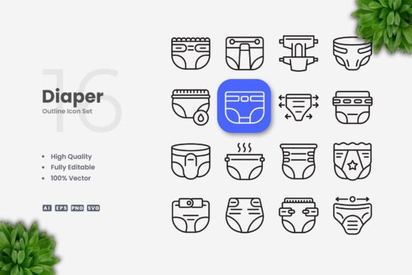 Diaper Icons: Essential Graphics and Icons for Modern Publishing