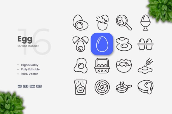 Egg Icons: Modern Graphics for Clean Design