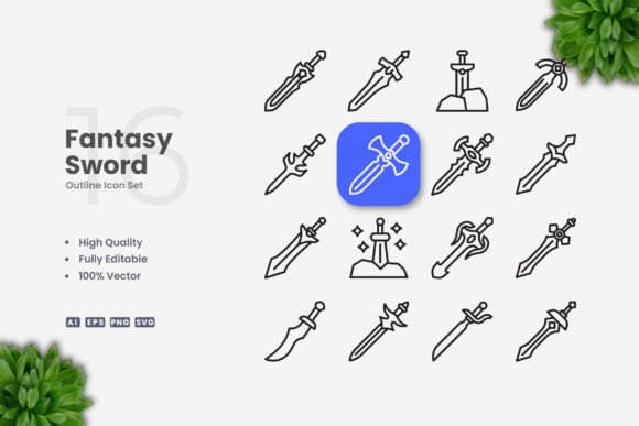 Fantasy Sword Icons Graphics Review