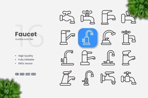 Faucet Icons Graphics Review