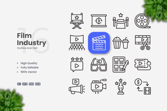 Film Industry Icons Graphics for Local Branding