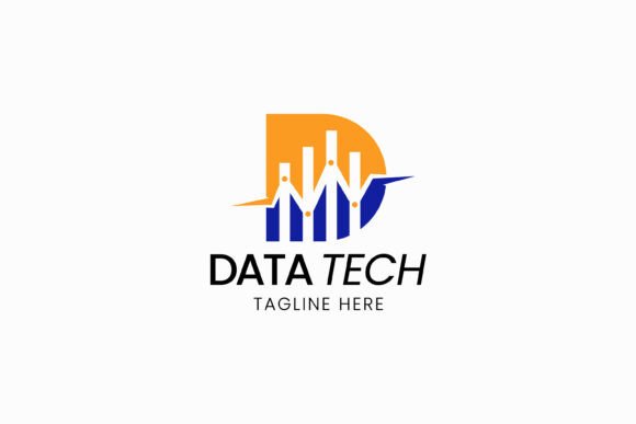Letter D Abstract Symbol Logo: Modern Graphics for Data Tech Branding