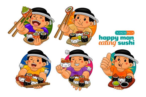 Man Eating Sushi Vector Pack 02: Graphics and Illustrations Review