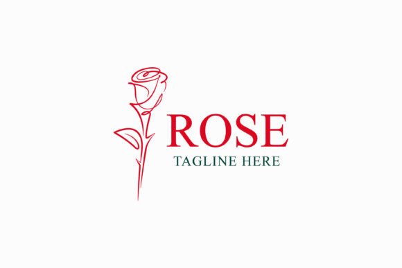 Rose Line Art Logo Abstract Illustration: A Feminine Graphic Design Asset for Modern Branding