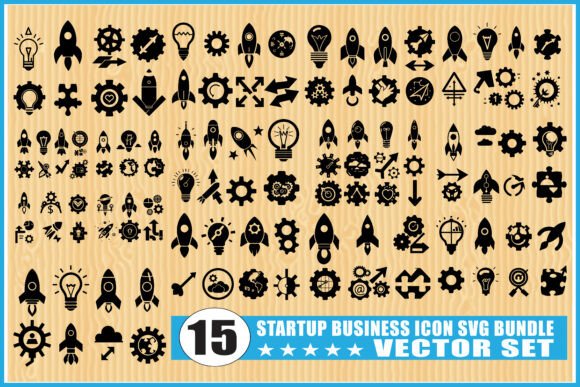 Startup Business Icon SVG Bundle – A Modern Graphic Design Asset for Marketers